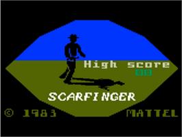 Title screen of Scarfinger on the Mattel Intellivision.