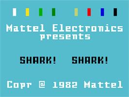 Title screen of Shark! Shark! on the Mattel Intellivision.