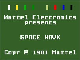 Title screen of Space Hawk on the Mattel Intellivision.