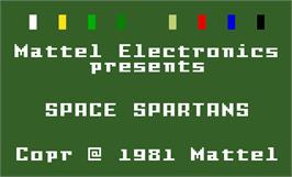 Title screen of Space Spartans on the Mattel Intellivision.