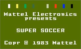 Title screen of Super Soccer on the Mattel Intellivision.