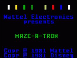Title screen of Tron - Maze-a-tron on the Mattel Intellivision.