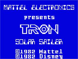 Title screen of Tron - Solar Sailer on the Mattel Intellivision.