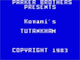 Title screen of Tutankham on the Mattel Intellivision.