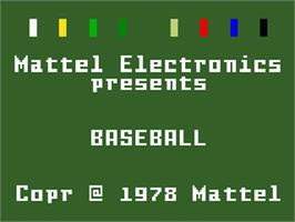 Title screen of World Championship Baseball on the Mattel Intellivision.