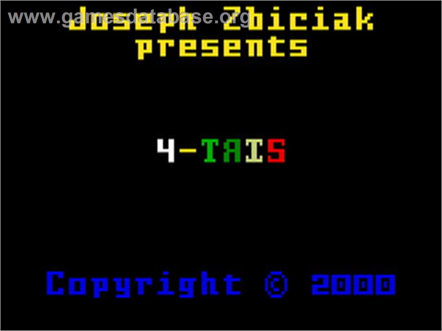 4-tris - Mattel Intellivision - Artwork - Title Screen
