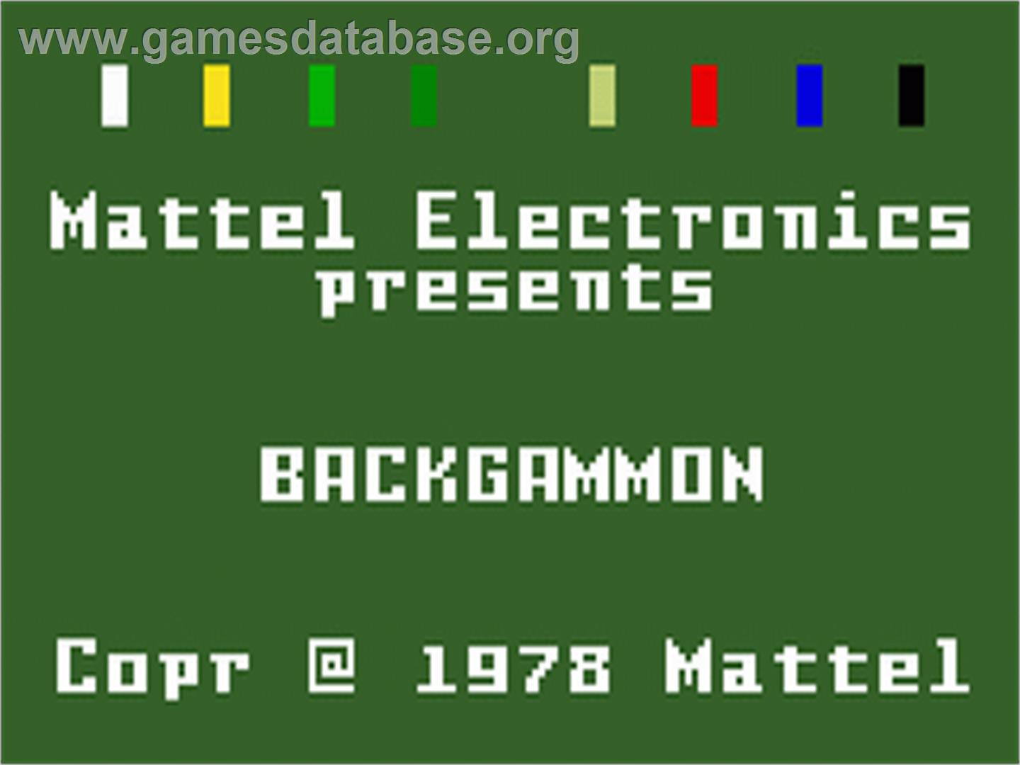 ABPA Backgammon - Mattel Intellivision - Artwork - Title Screen