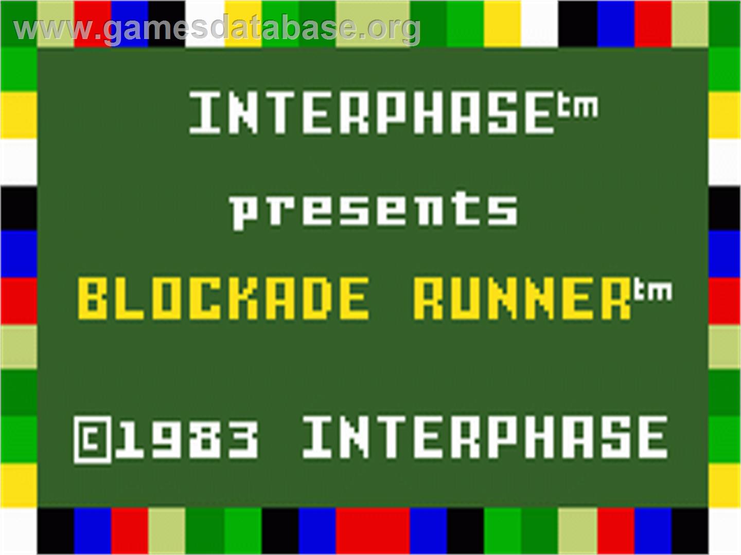 Blockade Runner - Mattel Intellivision - Artwork - Title Screen