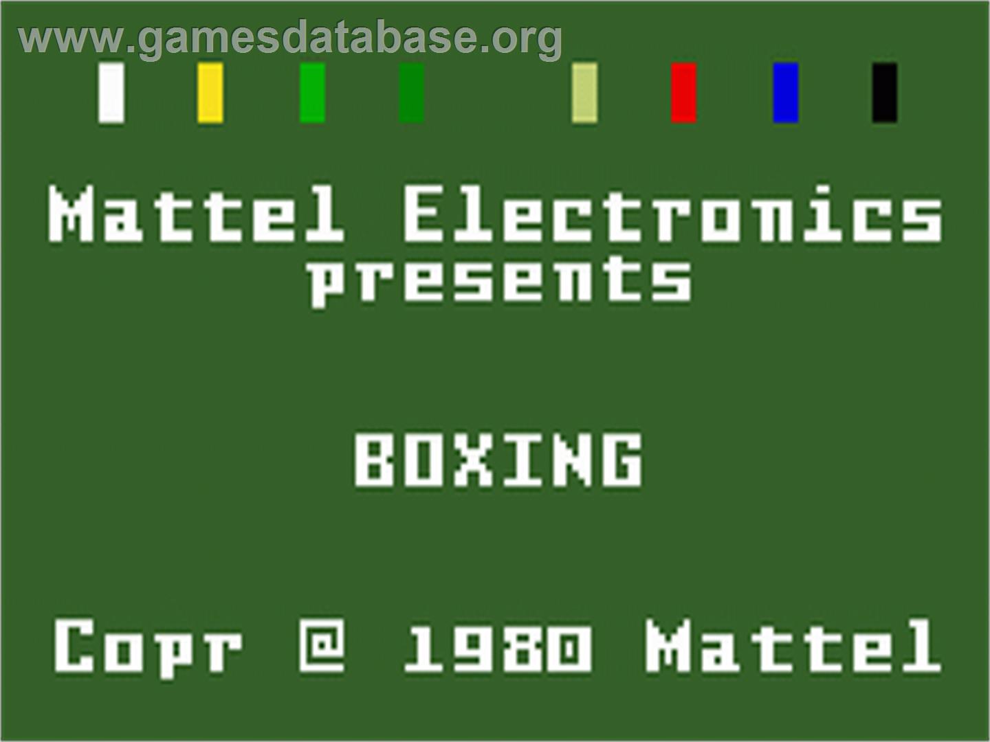 Boxing - Mattel Intellivision - Artwork - Title Screen