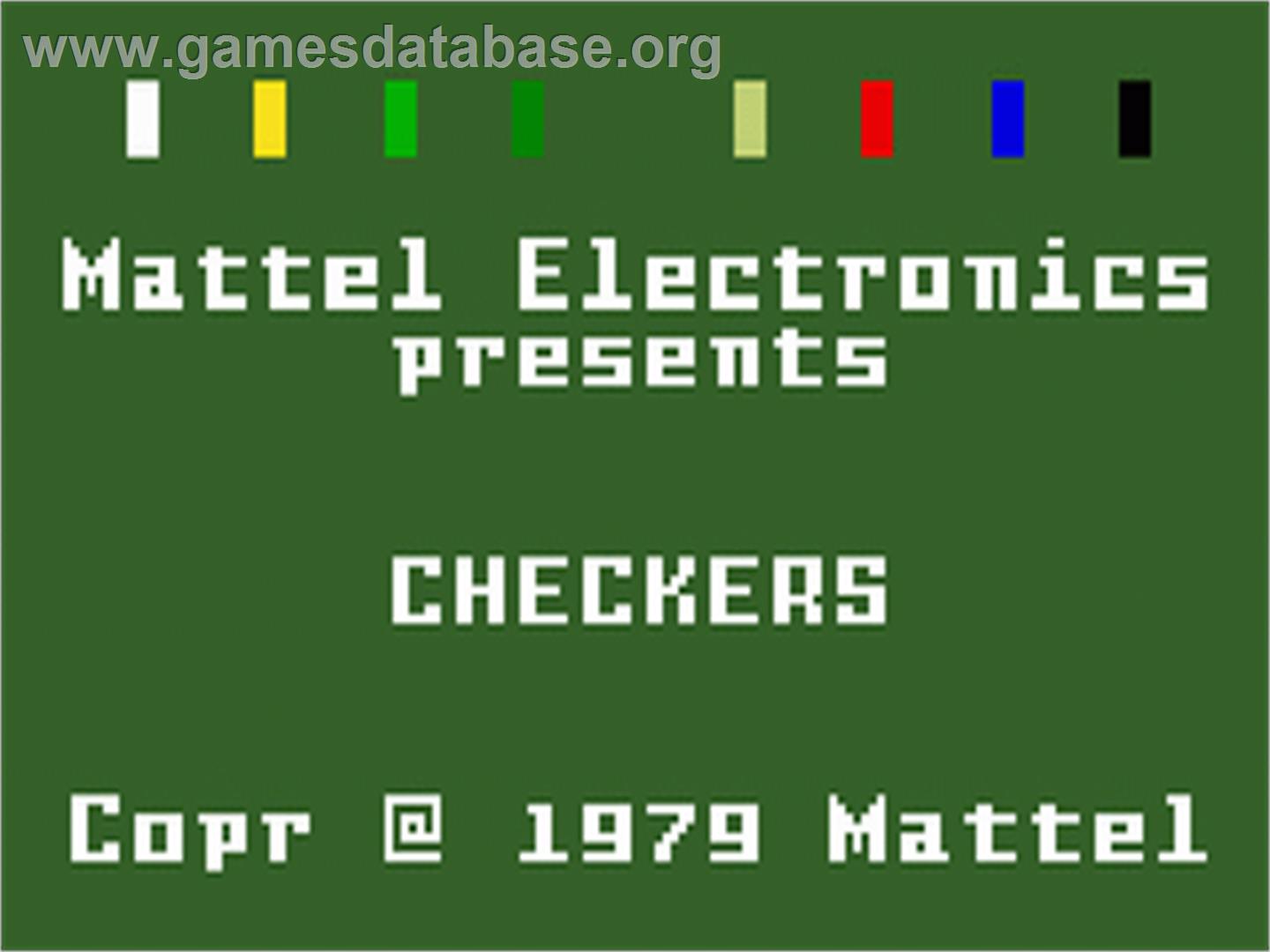 Checkers - Mattel Intellivision - Artwork - Title Screen