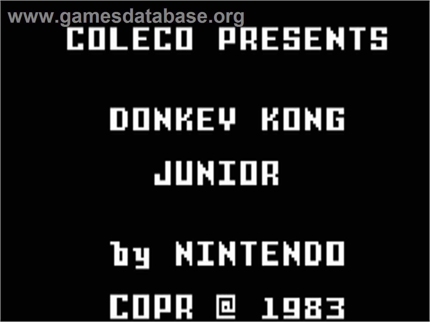 Donkey Kong Jr. - Mattel Intellivision - Artwork - Title Screen