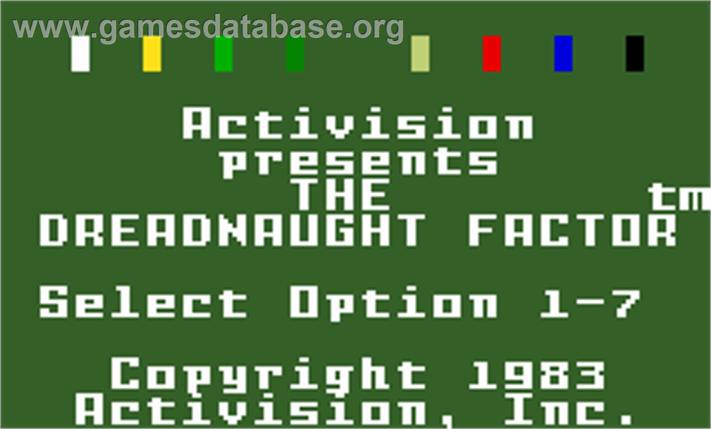 Dreadnaught Factor, The - Mattel Intellivision - Artwork - Title Screen
