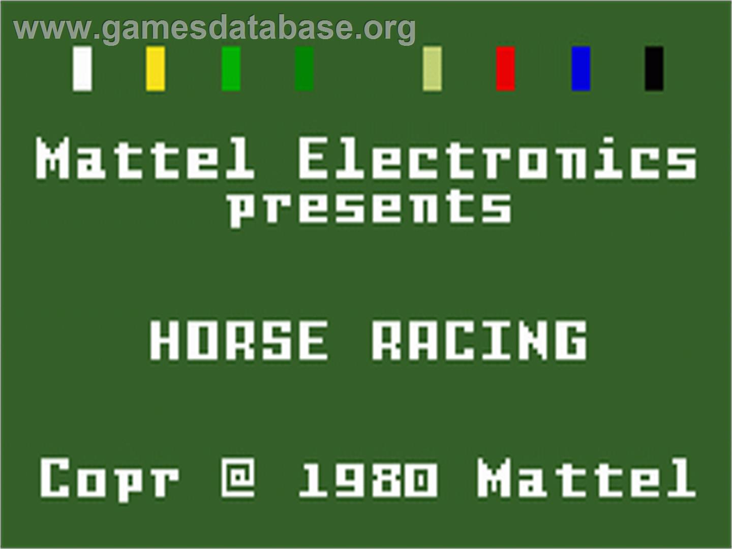 Horse Racing - Mattel Intellivision - Artwork - Title Screen