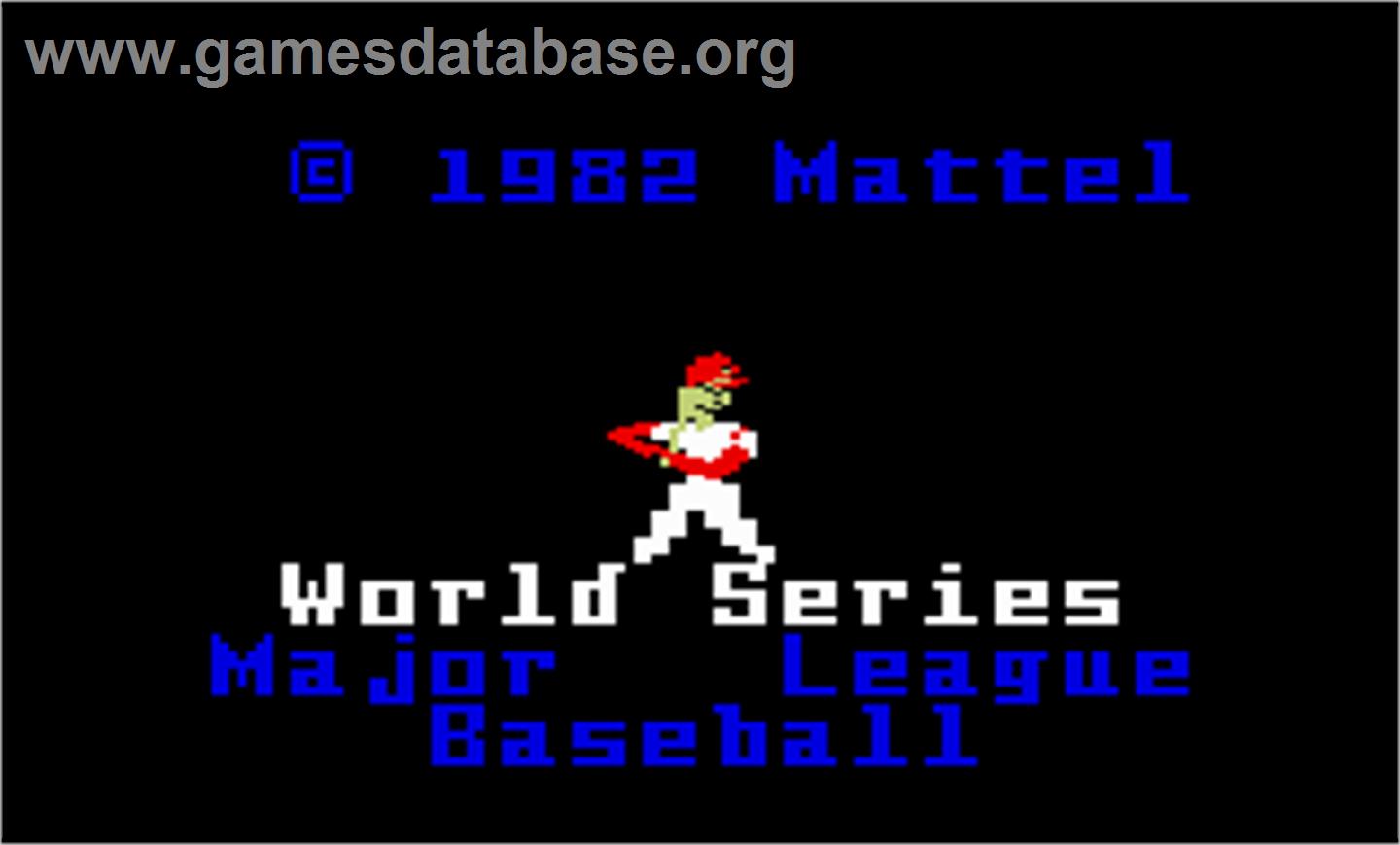 Intellivision World Series Major League Baseball - Mattel Intellivision - Artwork - Title Screen