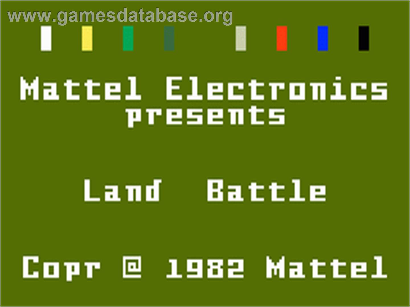 Land Battle - Mattel Intellivision - Artwork - Title Screen