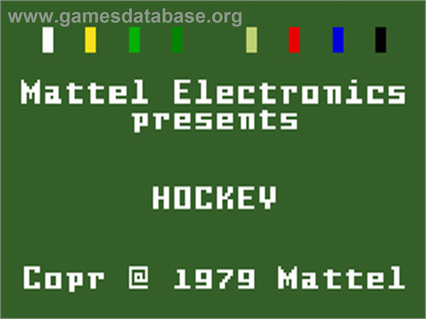 NHL Hockey - Mattel Intellivision - Artwork - Title Screen