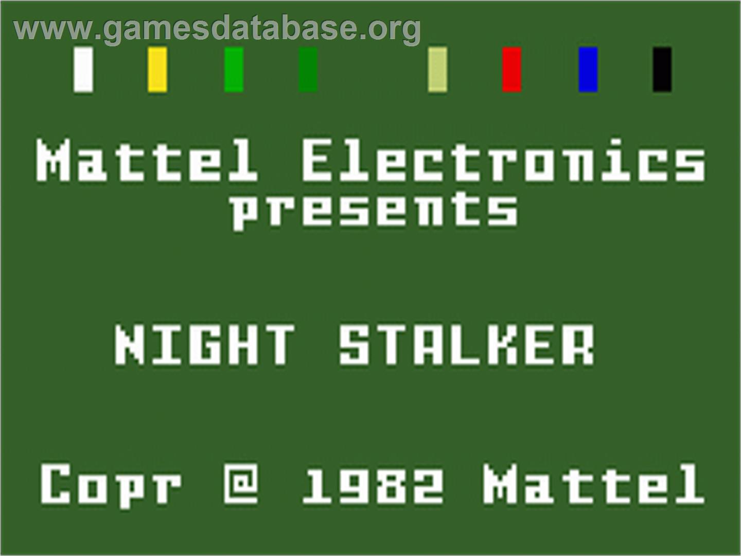 Night Stalker - Mattel Intellivision - Artwork - Title Screen