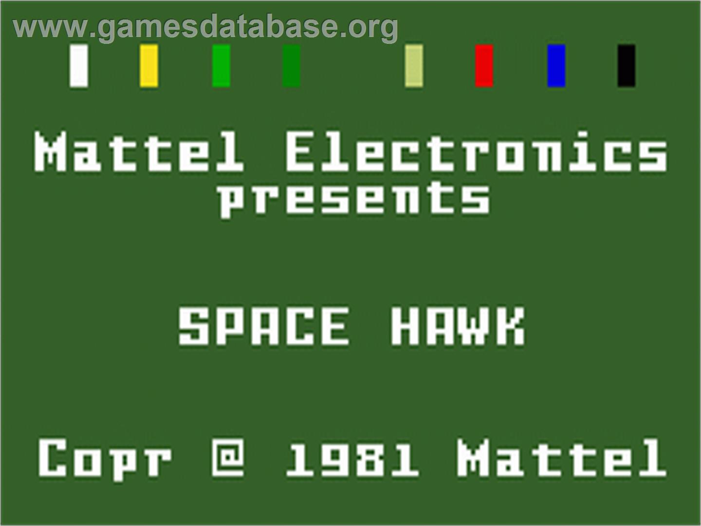 Space Hawk - Mattel Intellivision - Artwork - Title Screen