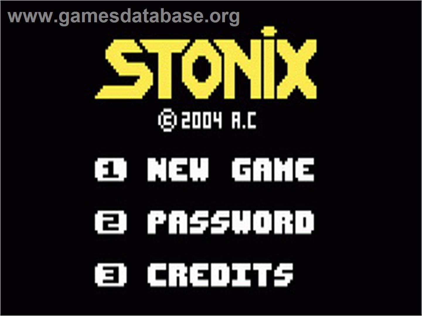 Stonix (Beta 1.1) - Mattel Intellivision - Artwork - Title Screen