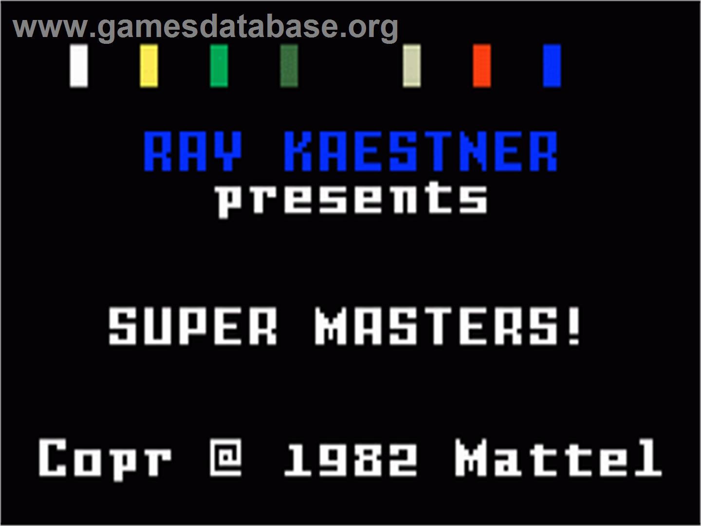 Super Masters! - Mattel Intellivision - Artwork - Title Screen