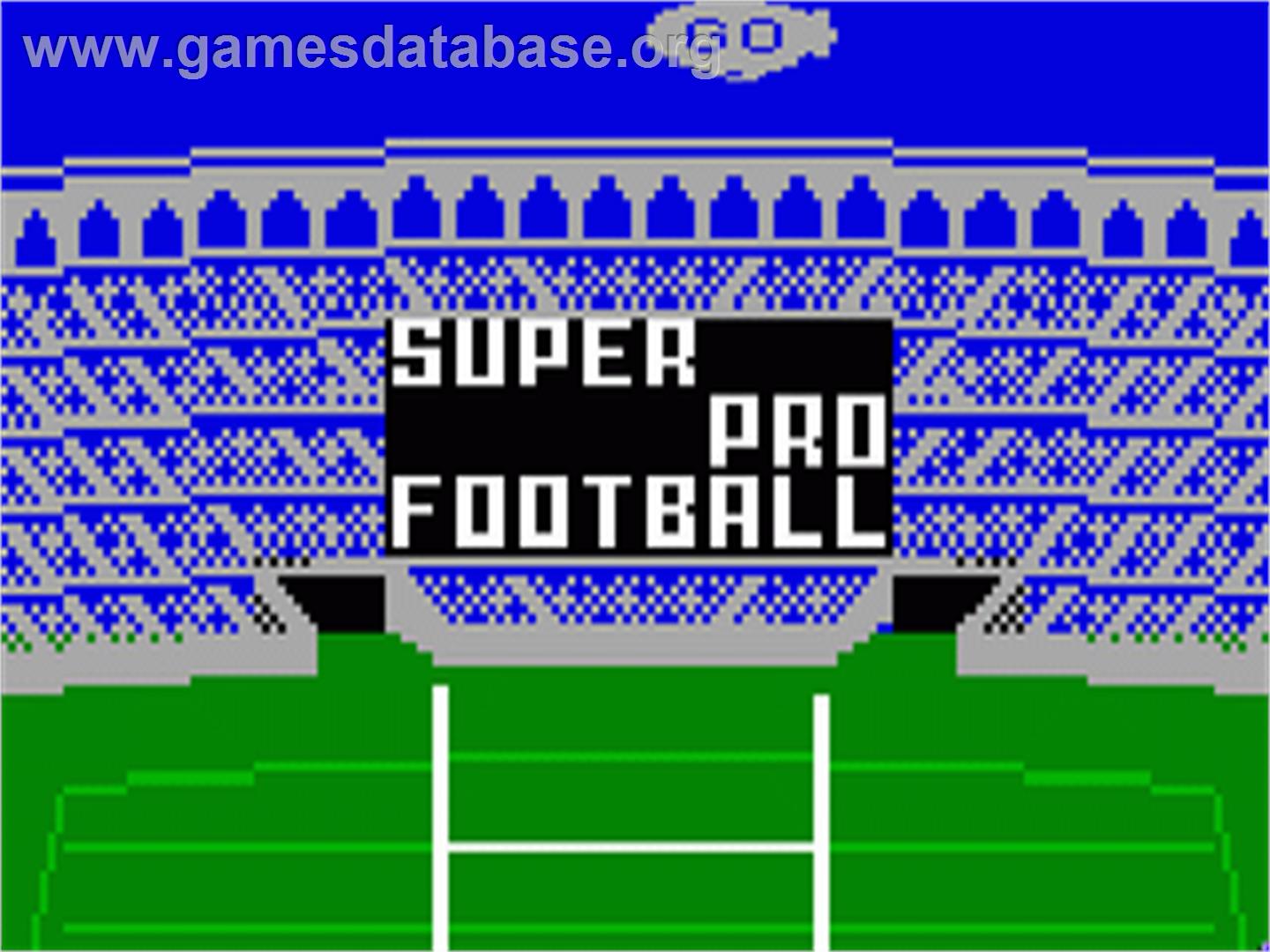 Super Pro Football - Mattel Intellivision - Artwork - Title Screen
