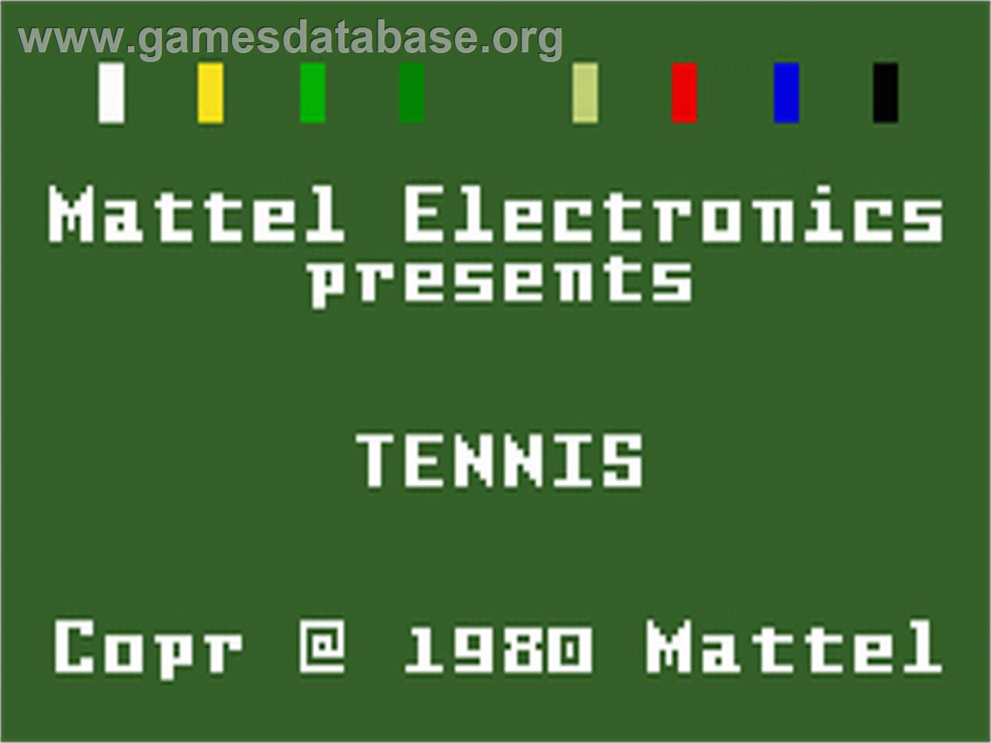 Tennis - Mattel Intellivision - Artwork - Title Screen