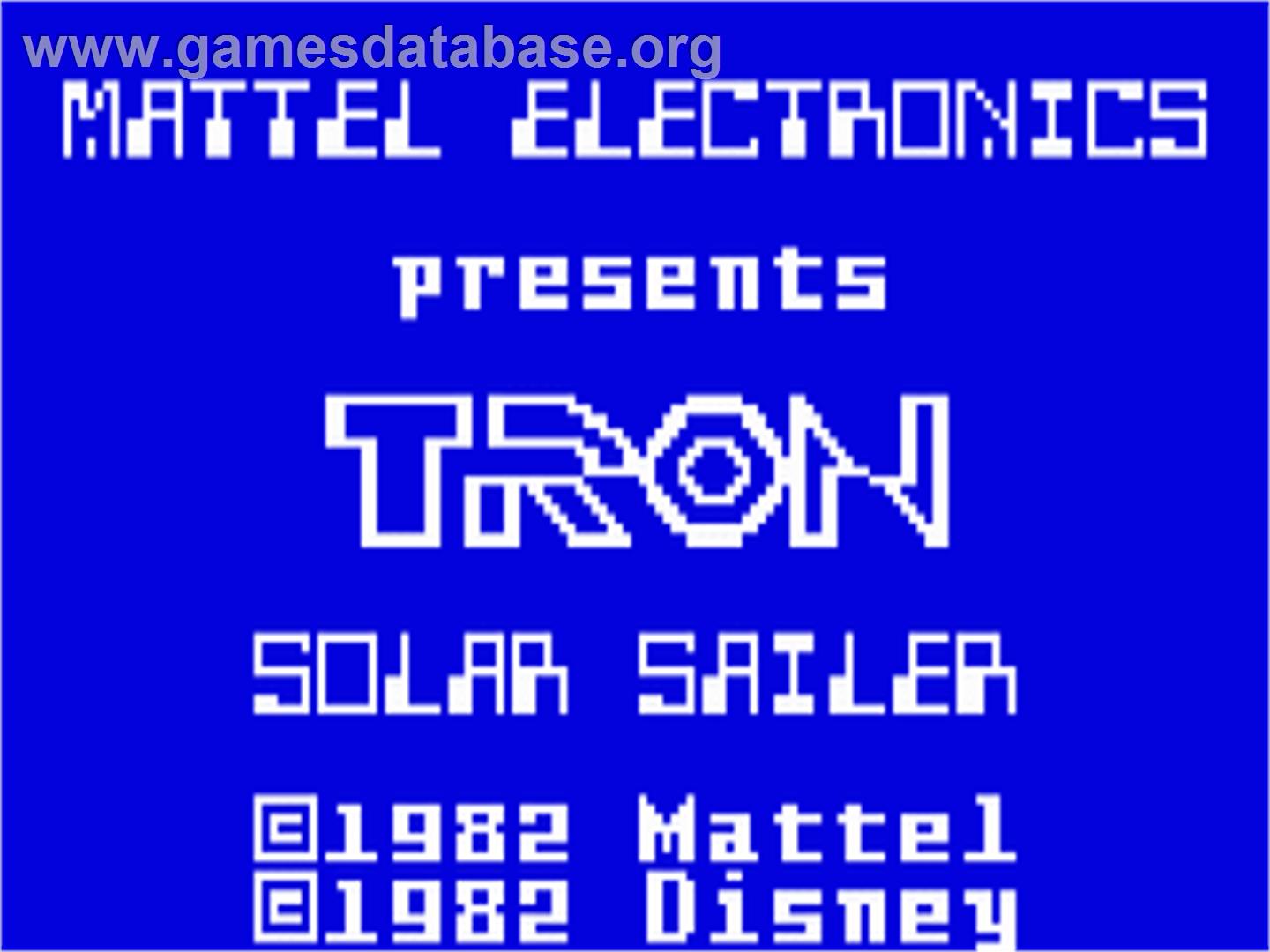 Tron - Solar Sailer - Mattel Intellivision - Artwork - Title Screen