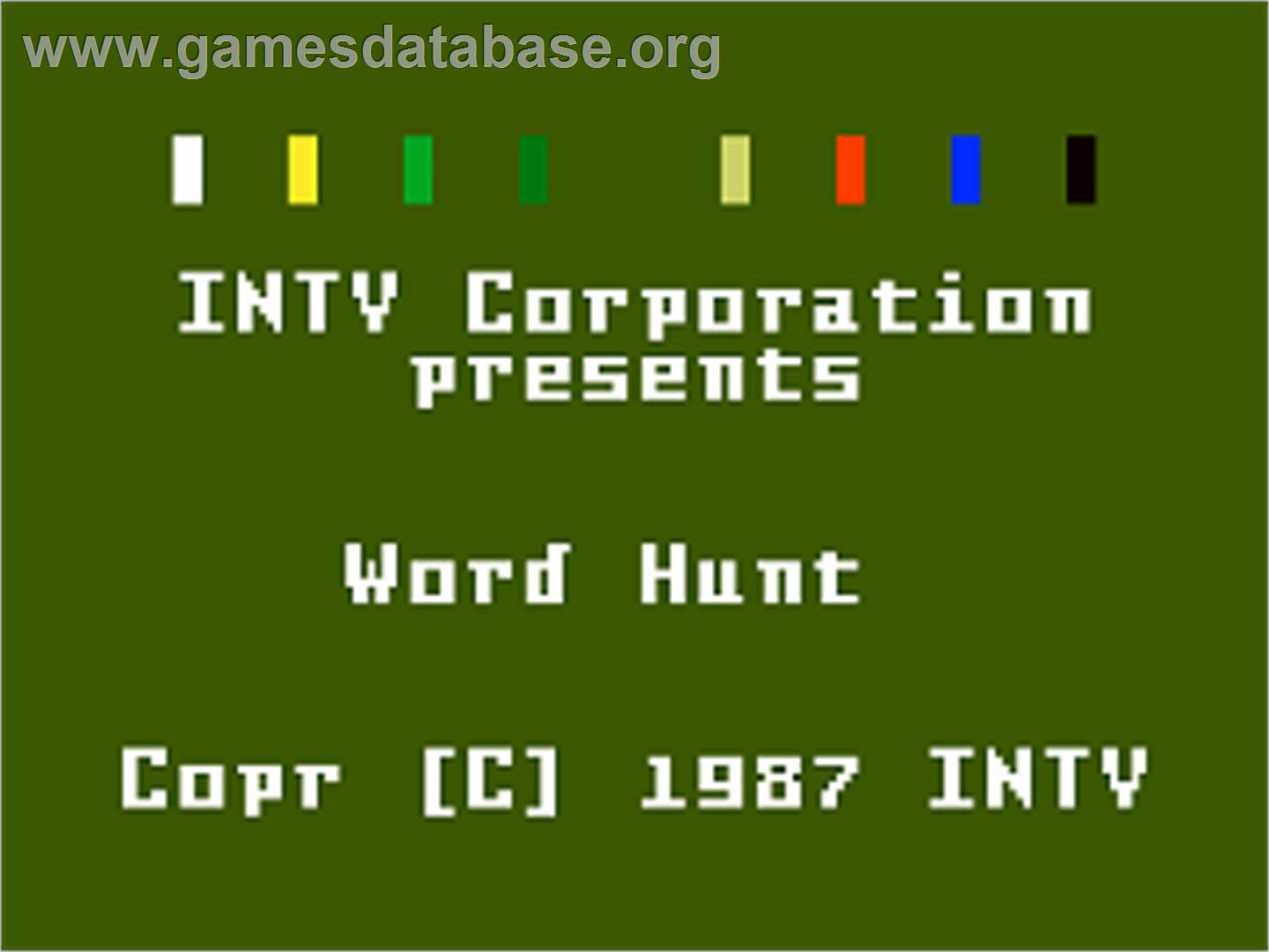 Word Hunt - Mattel Intellivision - Artwork - Title Screen