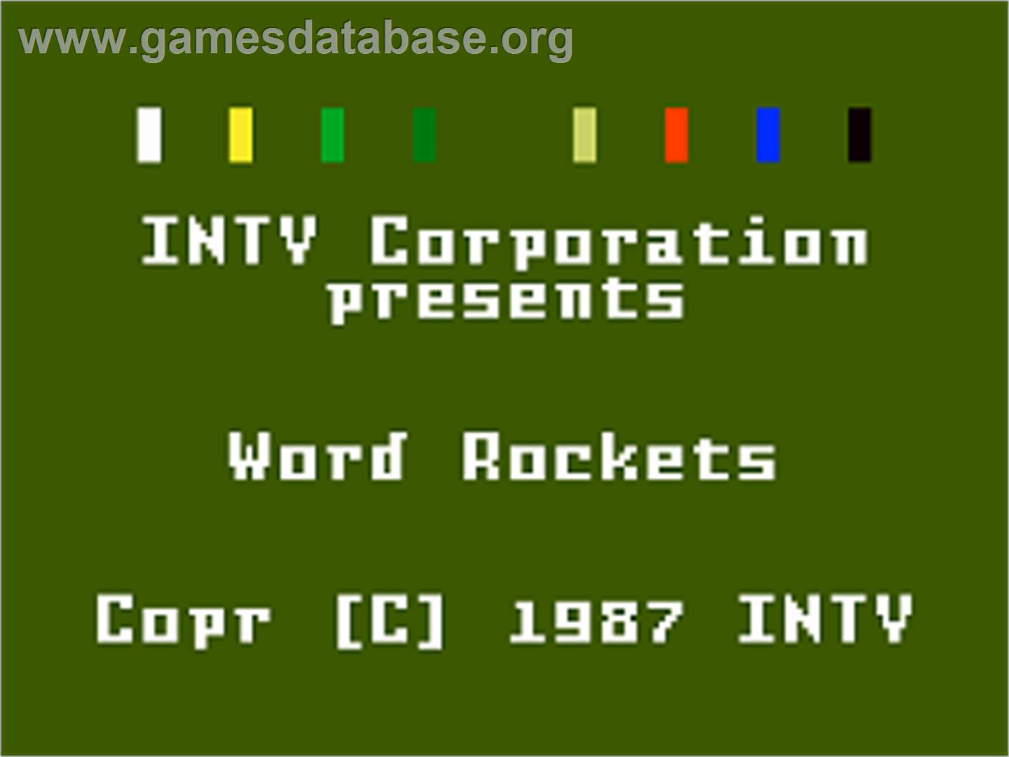 Word Rockets - Mattel Intellivision - Artwork - Title Screen