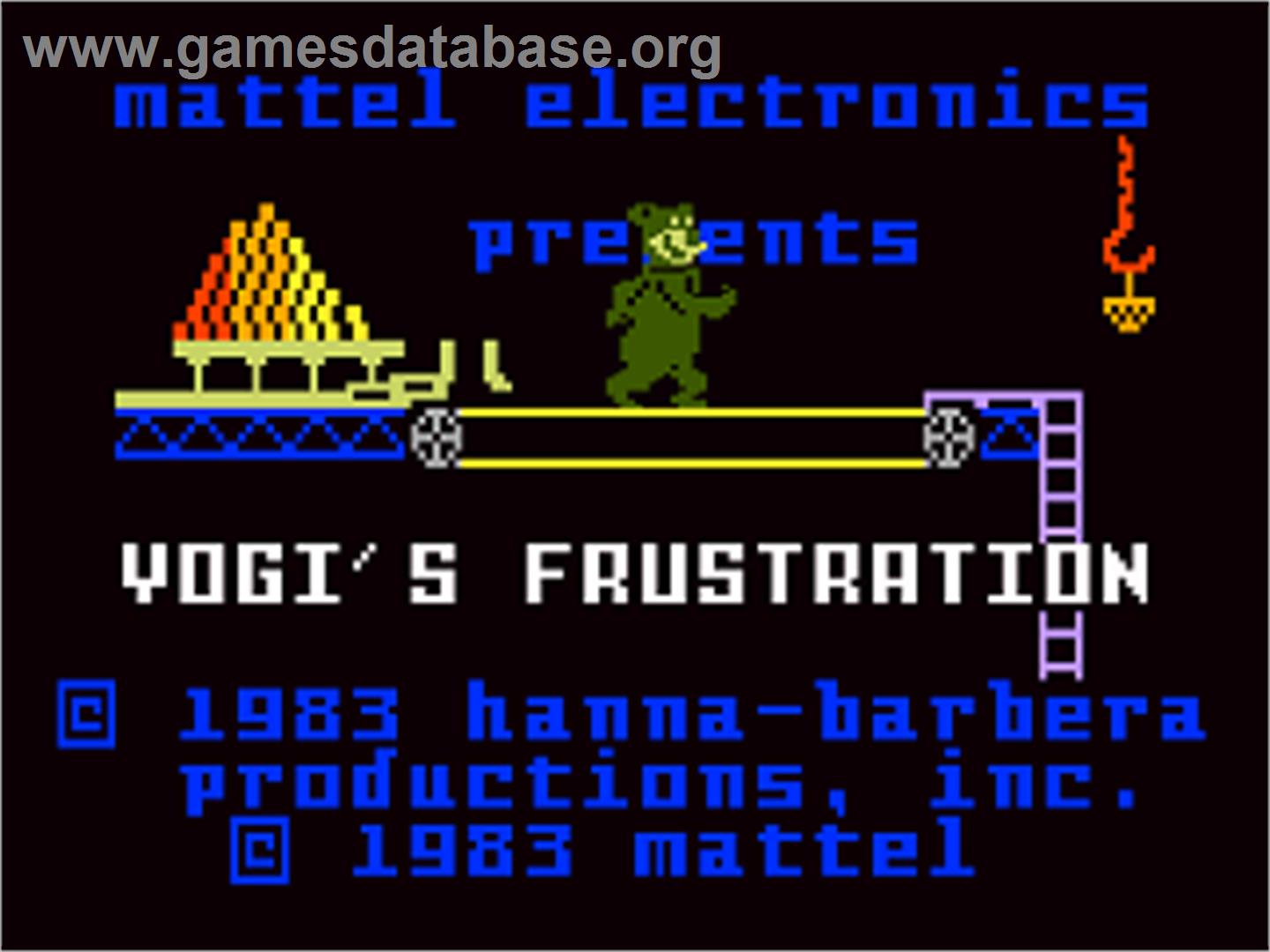 Yogi's Frustration - Mattel Intellivision - Artwork - Title Screen