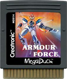 Cartridge artwork for Armour Force on the Mega Duck.