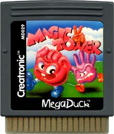 Cartridge artwork for Magical Tower on the Mega Duck.