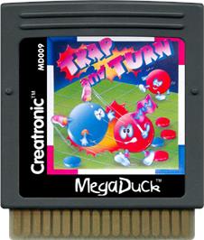 Cartridge artwork for Trap And Turn on the Mega Duck.