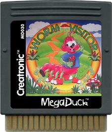 Cartridge artwork for Worm Visitor on the Mega Duck.