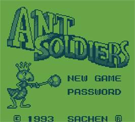 Title screen of Ant Soldiers on the Mega Duck.