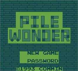 Title screen of Pile Wonder on the Mega Duck.