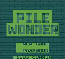 Title screen of Pile Wonder on the Mega Duck.