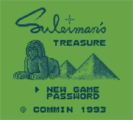 Title screen of Suleiman's Treasure on the Mega Duck.