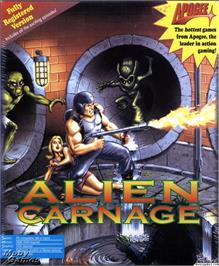 Box cover for Alien Carnage on the Microsoft DOS.