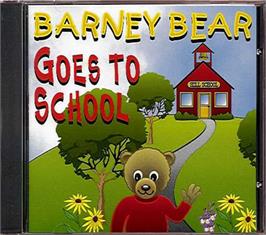 Box cover for Barney Bear Goes To School on the Microsoft DOS.