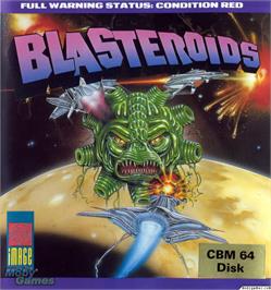 Box cover for Blasteroids on the Microsoft DOS.