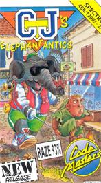 Box cover for CJ's Elephant Antics on the Microsoft DOS.