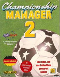Box cover for Championship Manager 2 on the Microsoft DOS.