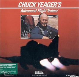 Box cover for Chuck Yeager's Advanced Flight Trainer on the Microsoft DOS.