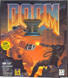 Box cover for DOOM II on the Microsoft DOS.