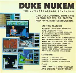 Box cover for Duke Nukem -  Episode 2 - Mission -  Moonbase on the Microsoft DOS.