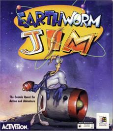 Box cover for Earthworm Jim on the Microsoft DOS.