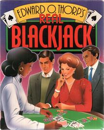 Box cover for Edward O. Thorp's Real Blackjack on the Microsoft DOS.