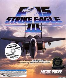 Box cover for F-15 Strike Eagle 3 on the Microsoft DOS.