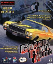 Box cover for Grand Theft Auto on the Microsoft DOS.